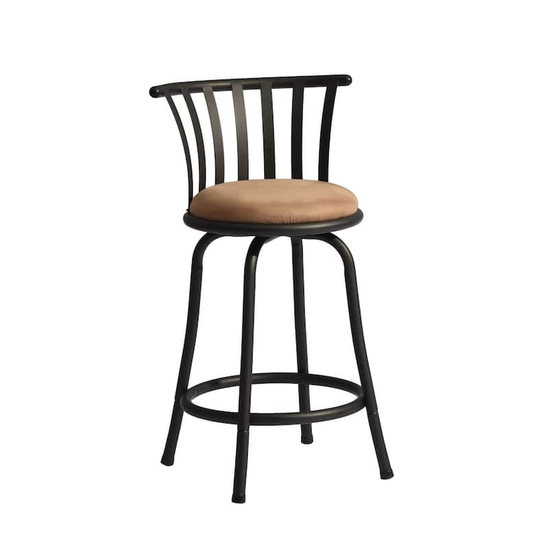 Homylin Upholstered Faux Leather Swivel Bar Stool (Set of 2)
