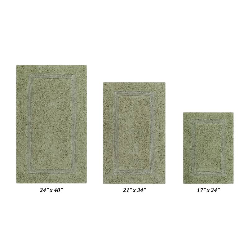 Better Trends Bath Rugs Set 100% Cotton Reversible Water Absorbent Bathroom Rug for Shower, Sink, Bath Mats - Lux Collection