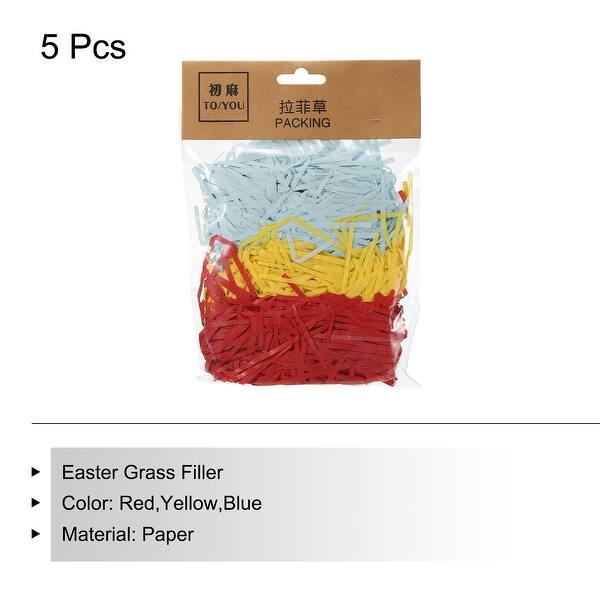 Easter Grass Basket Filler Grass 3 Color (Red,Yellow,Blue) 5 Pack