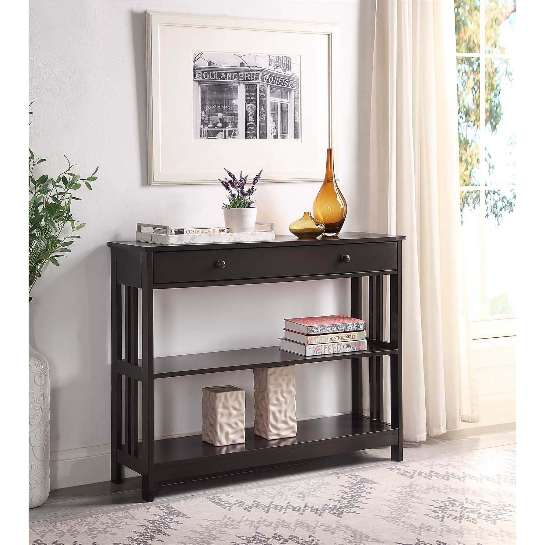 Convenience concepts mission 1 sales drawer console table