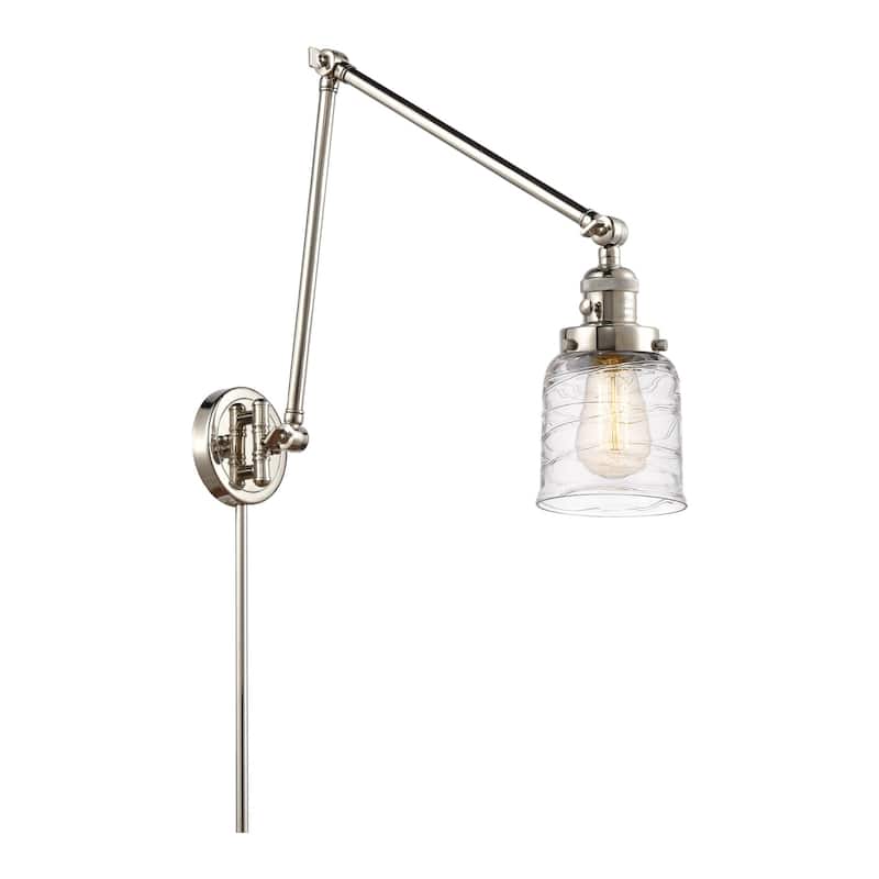 Innovations Lighting 238-30-8 Bell Sconce Bell 30" Tall Hardwired or - Polished Nickel / Deco Swirl
