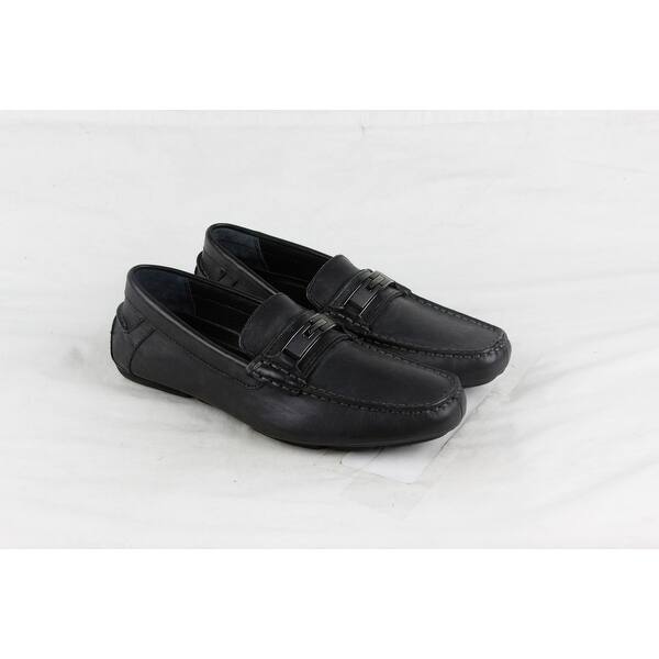 Shop Calvin Klein Mchale Mens Black Leather Casual Dress Slip On