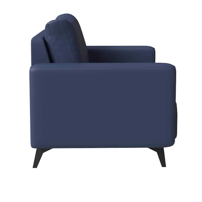 Single-Seater Sofa Modern Armchair Upholstered Vegan Leather with Metal Legs Removable Cushions Inno Series by LeisureMod