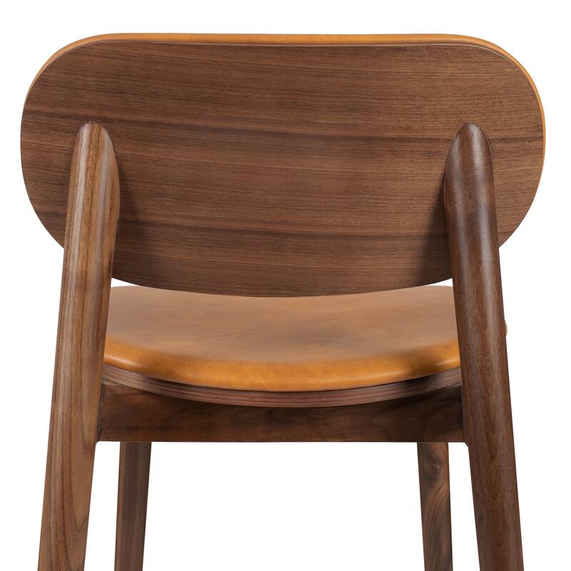Poly and Bark Bonato Leather Counter Stool - Solid Wood Frame