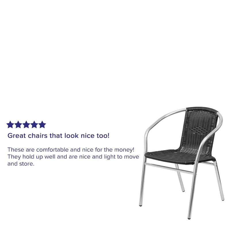 Aluminum and Rattan Commercial Indoor-Outdoor Restaurant Stack Chair