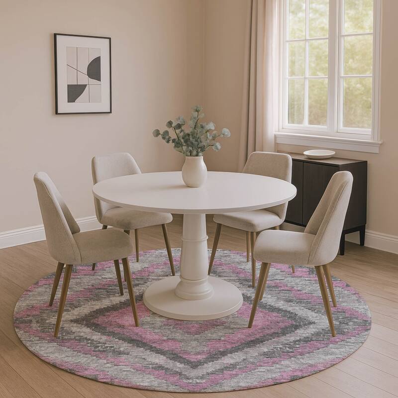 Premium Washable Super Soft Moroccan Mayfield Rug - Blush - 8' x 8'