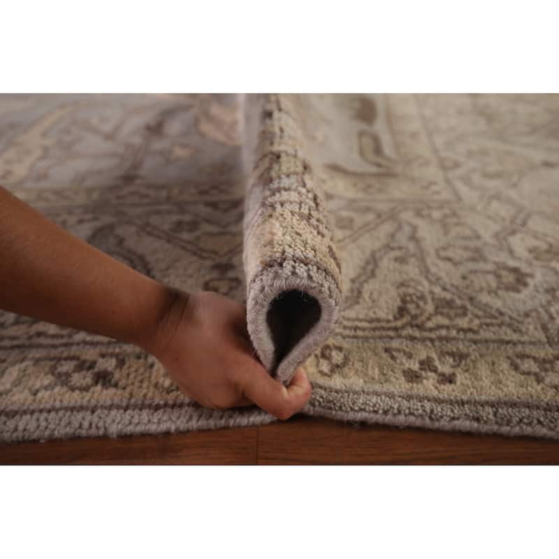 Gray Oushak Oriental Area Rug Handmade Wool Carpet - 8'3"x 9'11"