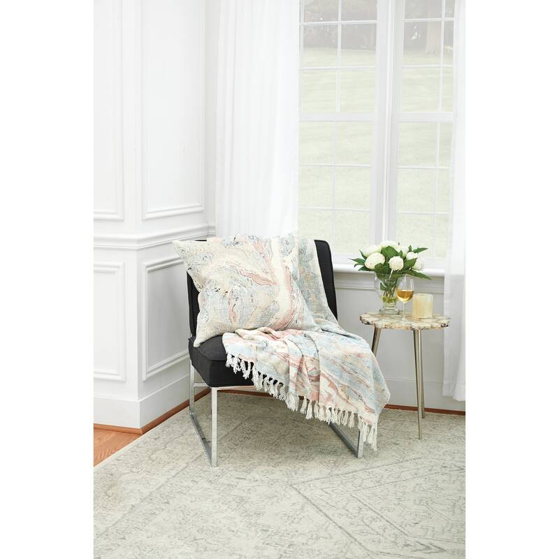Marble Rose Quartz Accent Throw Blanket