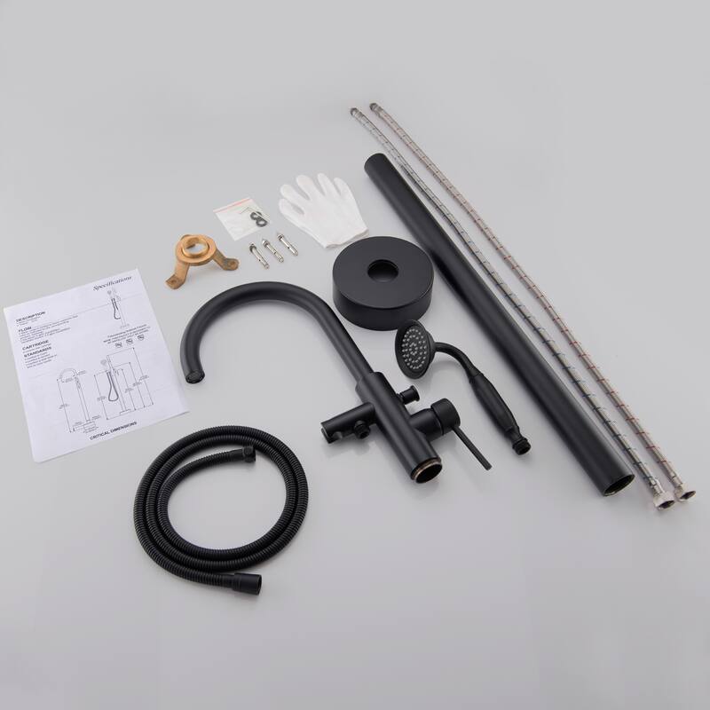 Freestanding Claw Foot BathTub Faucet with Handheld Shower Tub Filler