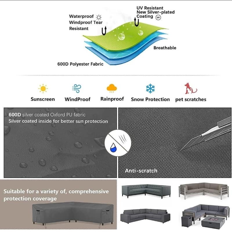 Waterproof Chaise Lounge Cover, Patio Lounge Chair Cover,Windproof Outdoor Lounge Chair Covers,Beach Pool Lounge Cover