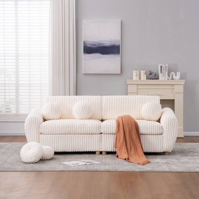 84.60" Chenille/Corduroy Upholstered Sofa