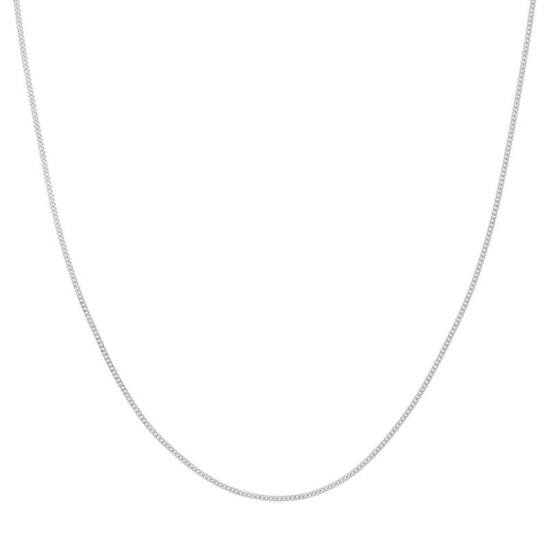 Curata 14k White Gold 1.4mm Curb Chain Necklace (Lobster)