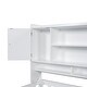 preview thumbnail 10 of 10, Kids Twin Size Bed Frame with Storage Bookcase, Wood Multi-Functional Platform Bed w/ Built-in Desk and Matching Chair, White