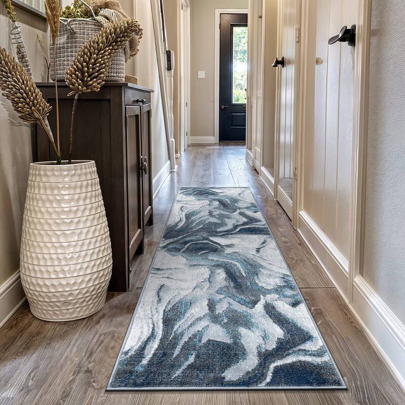 World Rug Gallery Abstract Wave Contemporary Area Rug