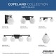 preview thumbnail 7 of 8, Copeland Collection Two-Light Matte Black Mid-Century Modern Vanity Light - 15 in x 7 in x 7.5 in