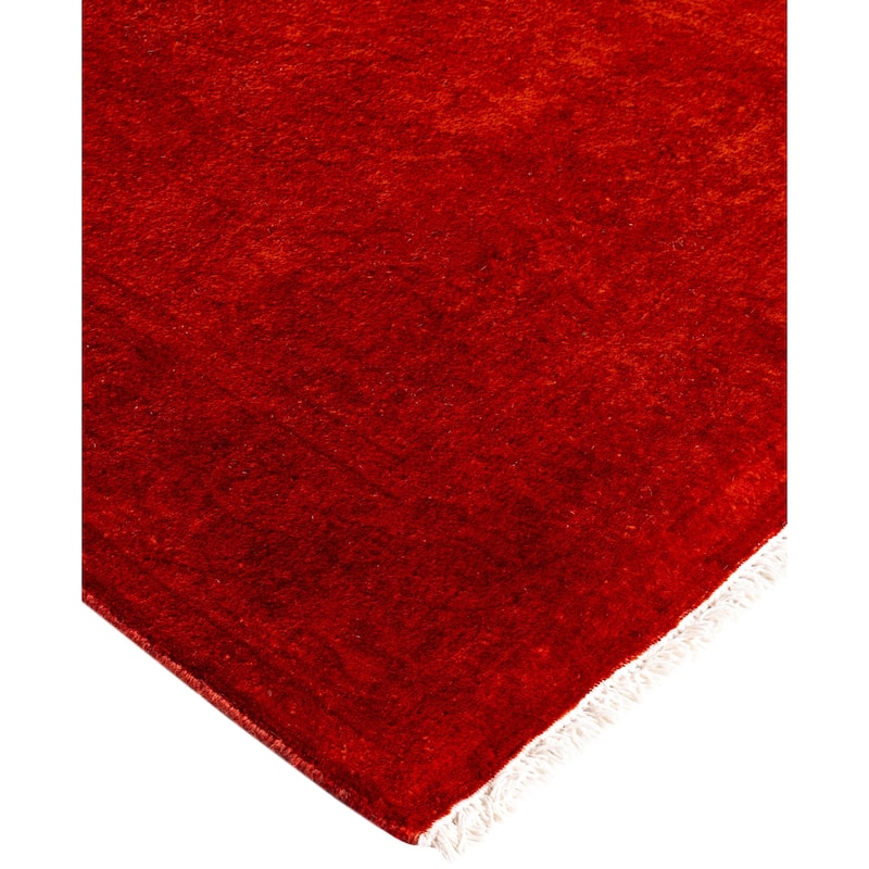Overdyed One-of-a-Kind Hand-Knotted Area Rug - Orange - 2' 6" x 13' 8"