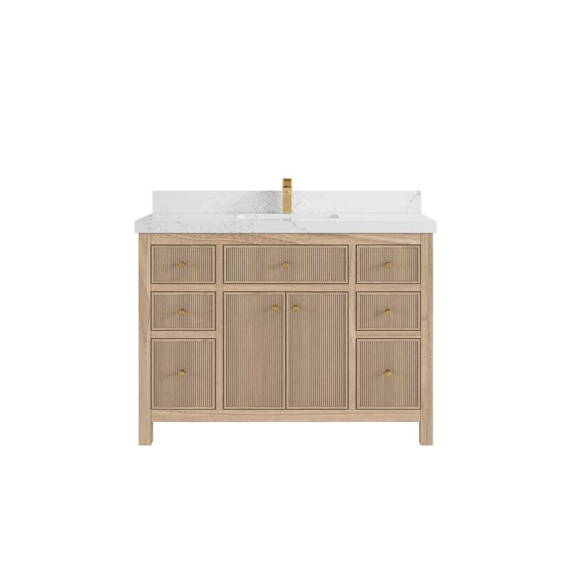 Willow Collections 48 in. W x 22 in. D Sonoma Teak Single Sink Bathroom Vanity with Countertop