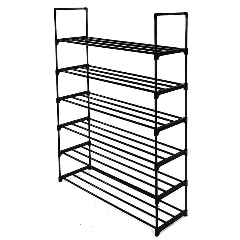 6 Tiers Shoe Rack Shelf Storage Organizer Black