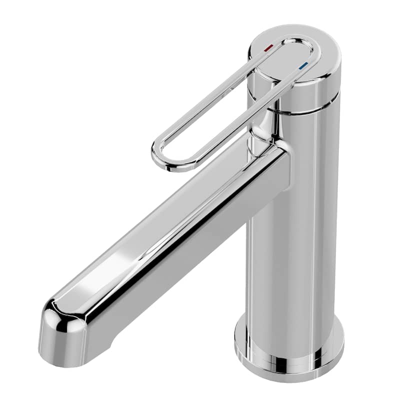 7"H Solid Brass Single Handle Single Hole Bathroom Sink Faucet - Chrome