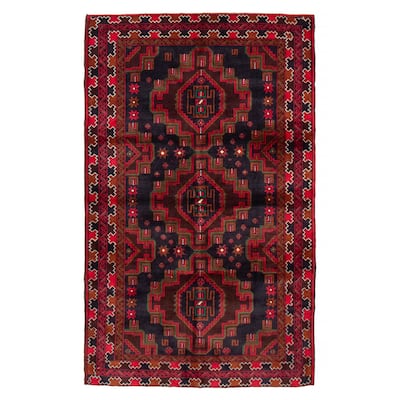 Teimani Red Rug 3'7" x 6'0" - 3'7 x 6'0