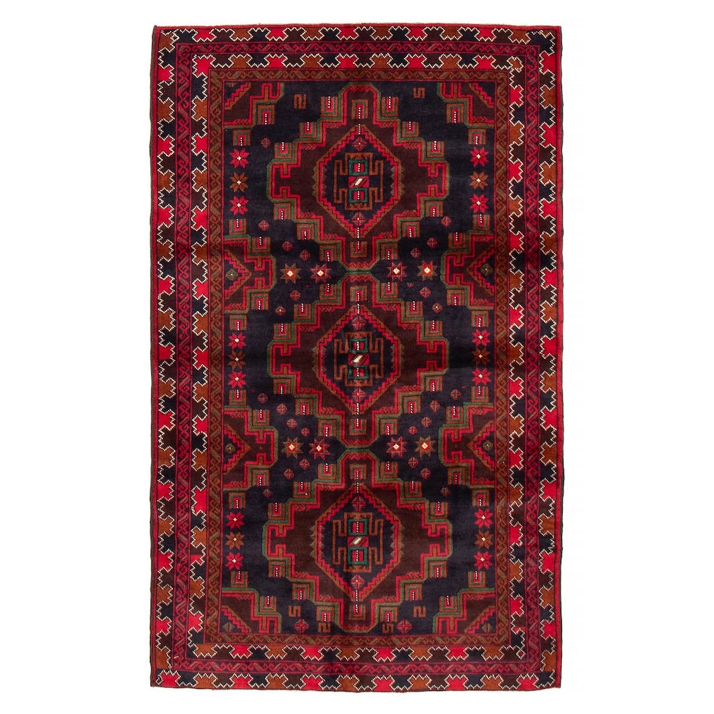 Teimani Red Rug 3'7" x 6'0" - 3'7 x 6'0