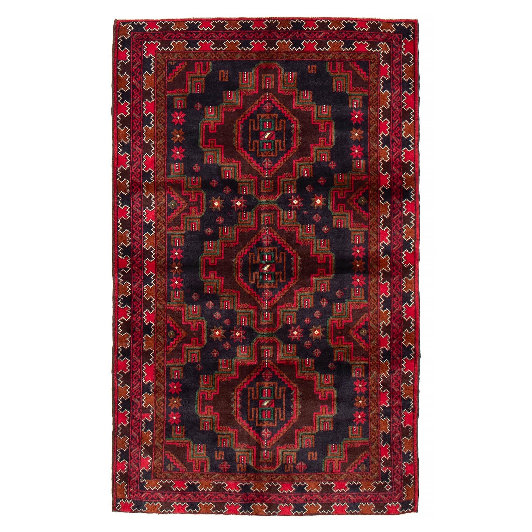 Teimani Red Rug 3'7" x 6'0" - 3'7 x 6'0