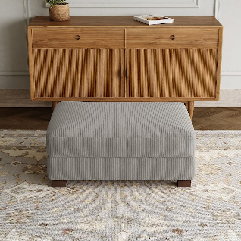 Rectangle Corduroy Ottoman for Living Room