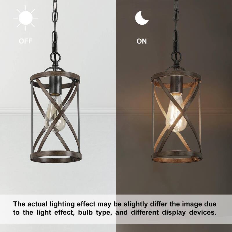 Halam Modern Farmhouse Barn Drum Chandelier Bronze Metal Island Pendant Lighting