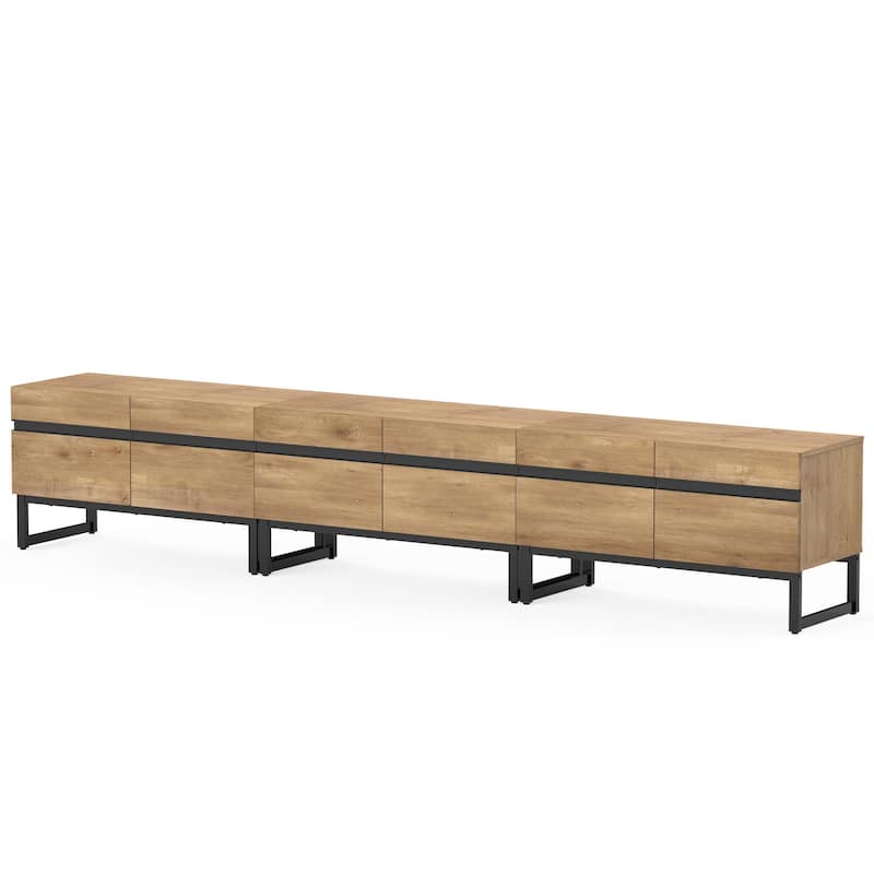 WAMPAT Modern TV Stand Entertainment Center TV Console with Storage Cabinets