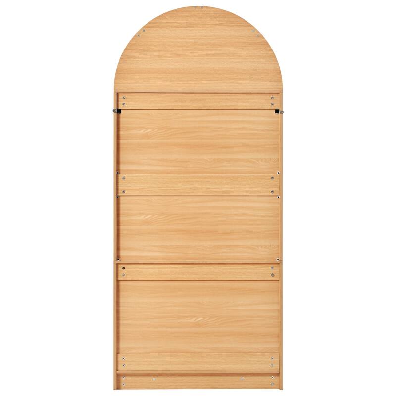 Arched Kitchen Pantry Cabinet Large Wooden Storage Cupboard with Doors, 8 Adjustable Door Shelves, 3 Interior Shelves & Drawer