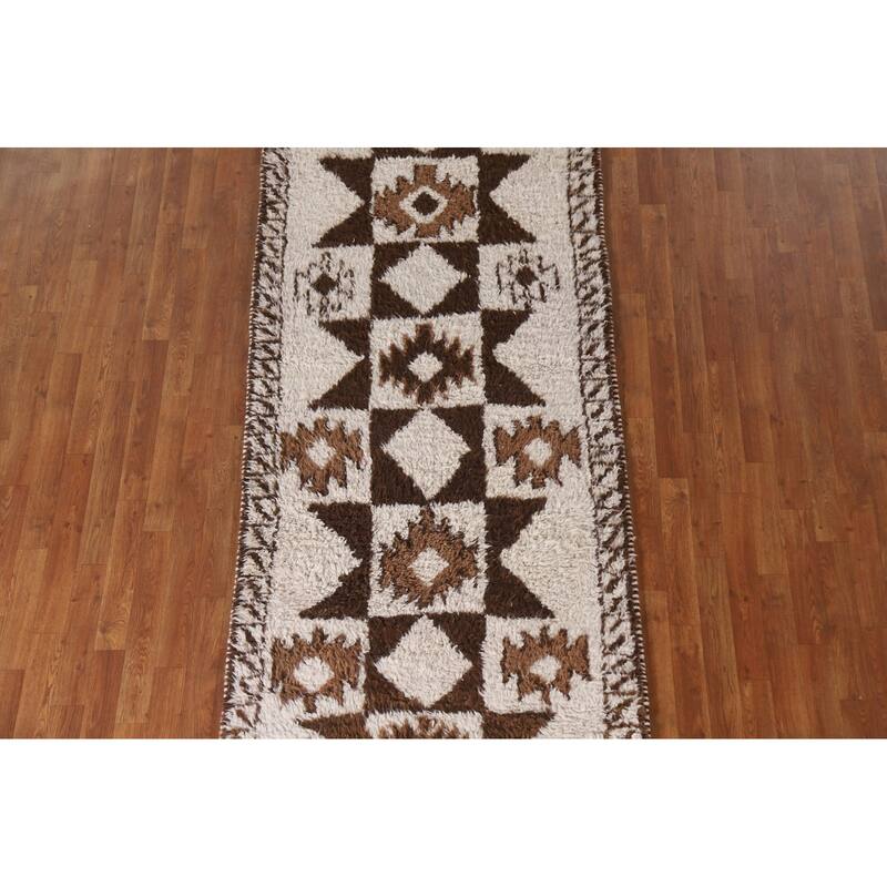 Plush Turkish Anatolian Oriental Runner Rug Hand-knotted Wool Carpet - 3'7"x 10'11"