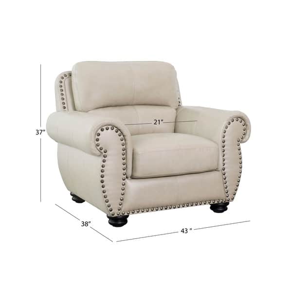 Abbyson Aaron Grey Top Grain Leather Chair Bed Bath & Beyond 31009883
