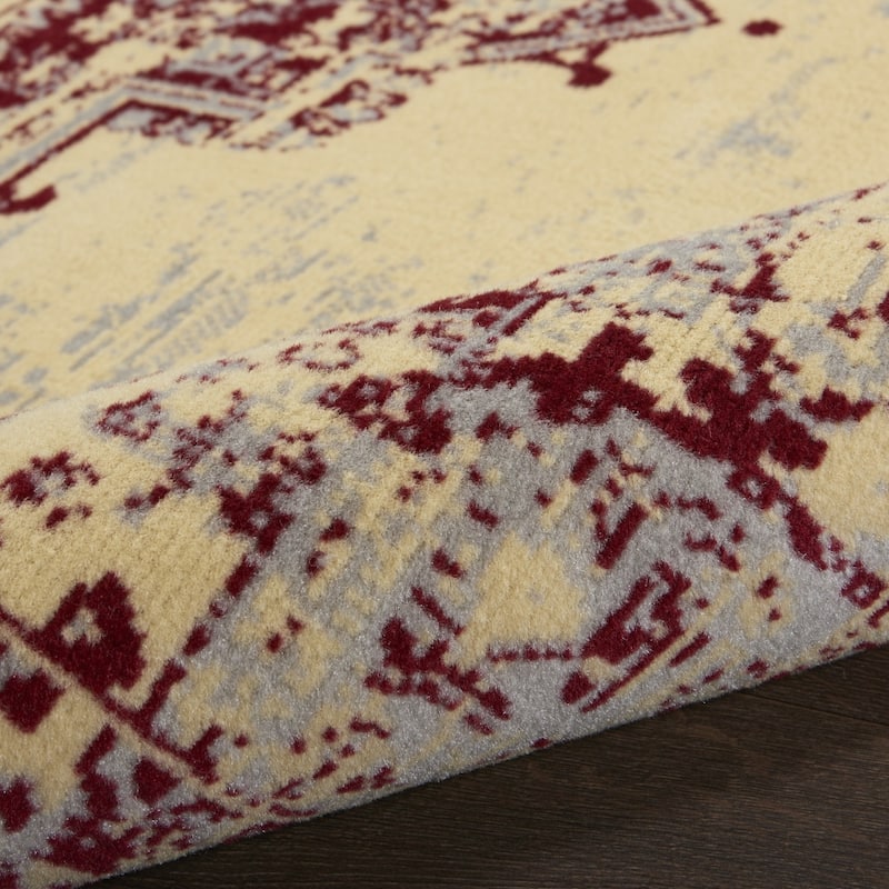 Likav Power Loomed Distressed Non Skid Stain Resistant Area Rug By HomeRoots - 60' X '36' X '0.5
