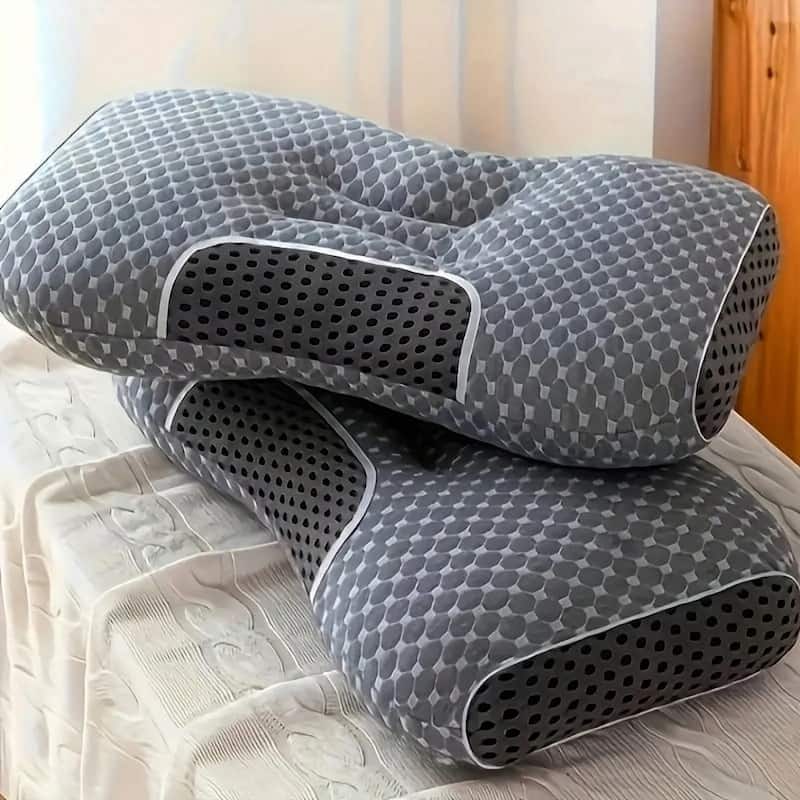 Ergonomic Cervical Neck Pillows Set of 2, Orthopedic Contour Support with Washable Covers - Set of 2
