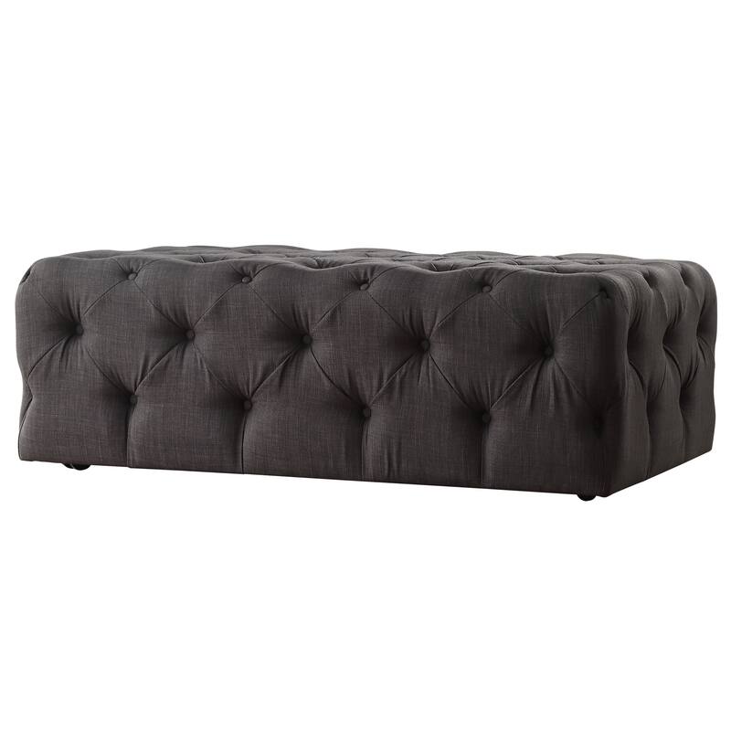 Knightsbridge Rectangular Tufted Ottoman with Casters by iNSPIRE Q Artisan