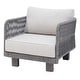 preview thumbnail 1 of 3, Cancun Outdoor Patio Furniture Club Chair Durable Aluminum Frame Includes Light Grey Olefin Cushions