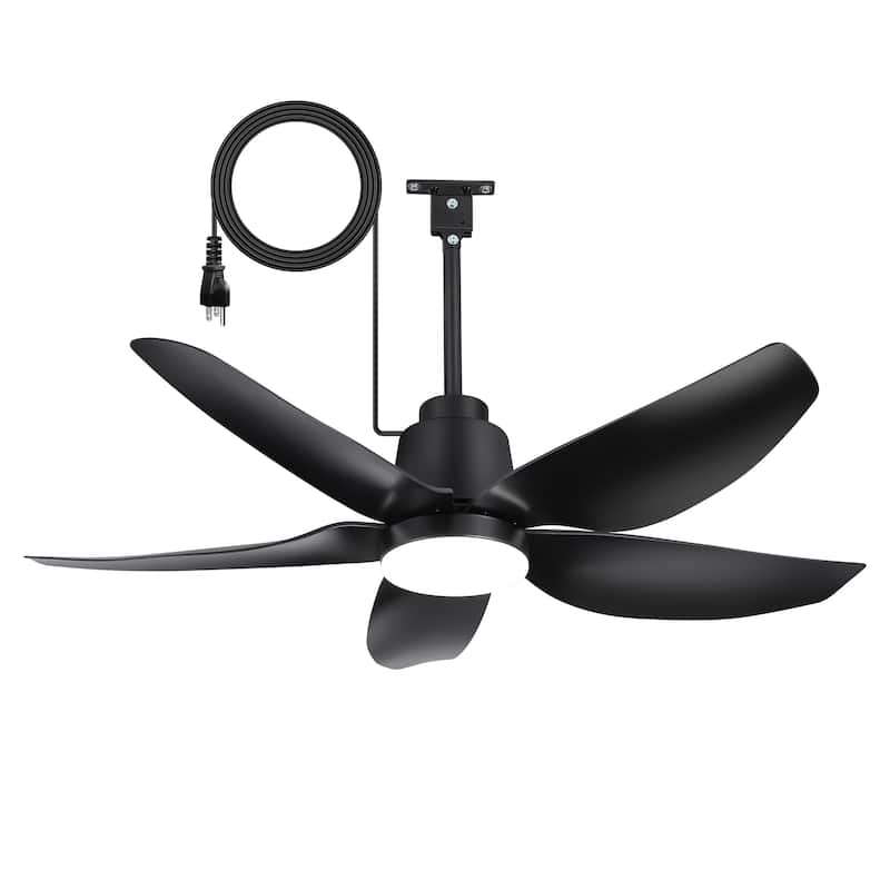42"/52" Waterproof 5-Blade Outdoor Ceiling Fan with LED Light and Remote