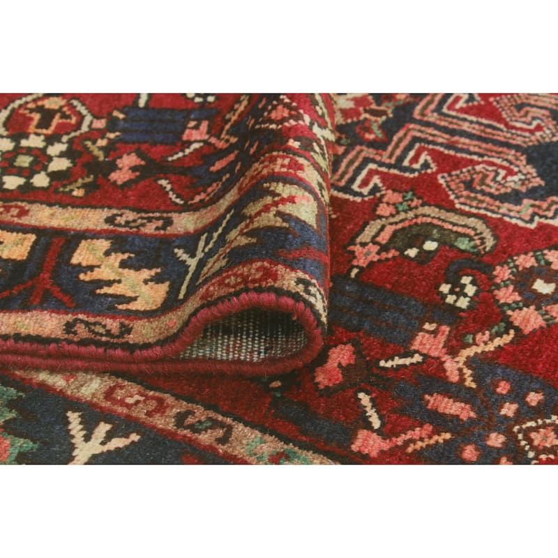 Fine Vintage Distressed Zahid Red/Navy Runner - 3'4" x 9'5"