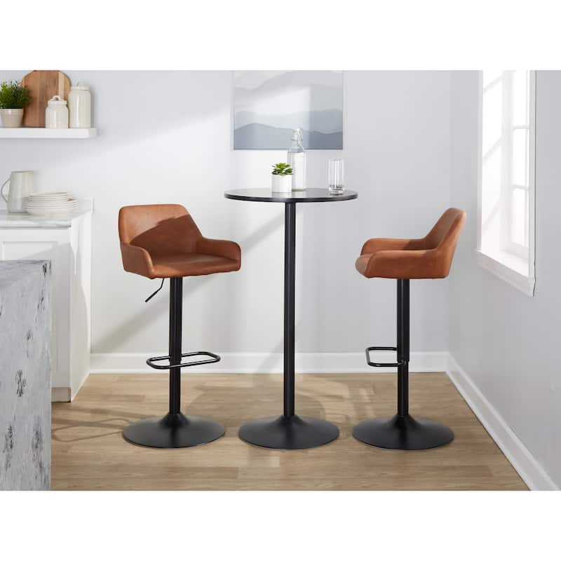 Porch & Den Galotti Adjustable Bar Stool with Rounded Rectangle Footrest (Set of 2)