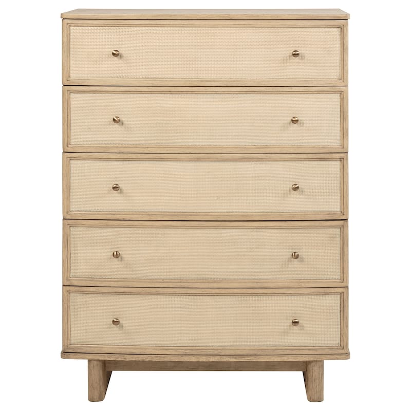 Kailani 5-drawer Bedroom Chest of Drawers Beige Oak
