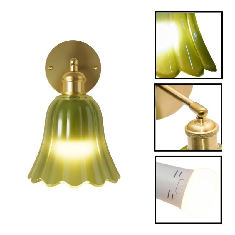 10000mAh wall sconces green battery power wall sconce glass, iron wall light