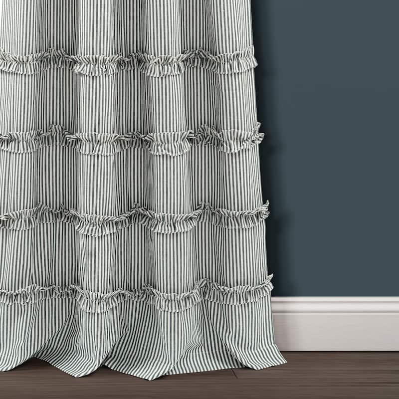 Lush Decor Vintage Stripe Yarn Dyed Cotton Window Curtain Panel Pair