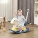 preview thumbnail 1 of 7, Qaba 4 in 1 Rocking Horse for Toddles 2-5 Years, Baby Ride on Horse with Detachable Push Handle & Balance Board, Blue Blue