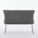 preview thumbnail 45 of 72, Velvet Double Dining Loveseat Bench, 2-Seat Tufted Bench w/Handmade Buttons, Wing Back, Gold-Plated Steel Legs, Single Pack