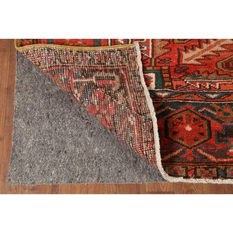 Geometric Heriz Persian Vintage Area Rug Hand-Knotted Wool Carpet - 8'3"x 10'10"