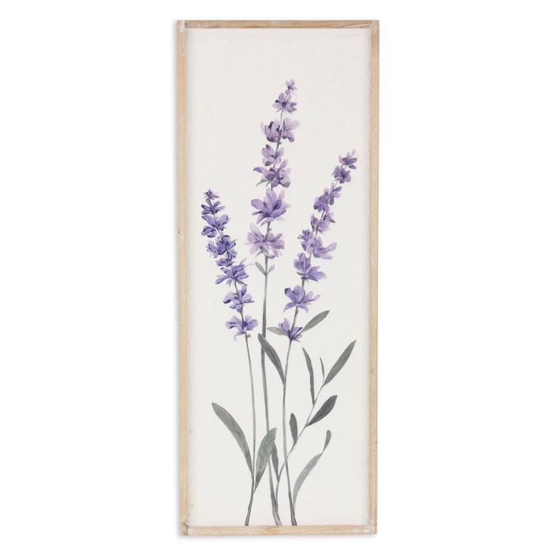 Lyulia Multicolor Wood Vertical Right Flowering Lavender Bouquet Wall Panel - Multi