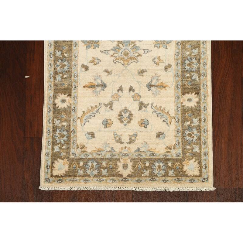 Floral Vegetable Dye Peshawar Chobi Oriental Runner Rug Hand-knotted - 2'7" x 10'0"