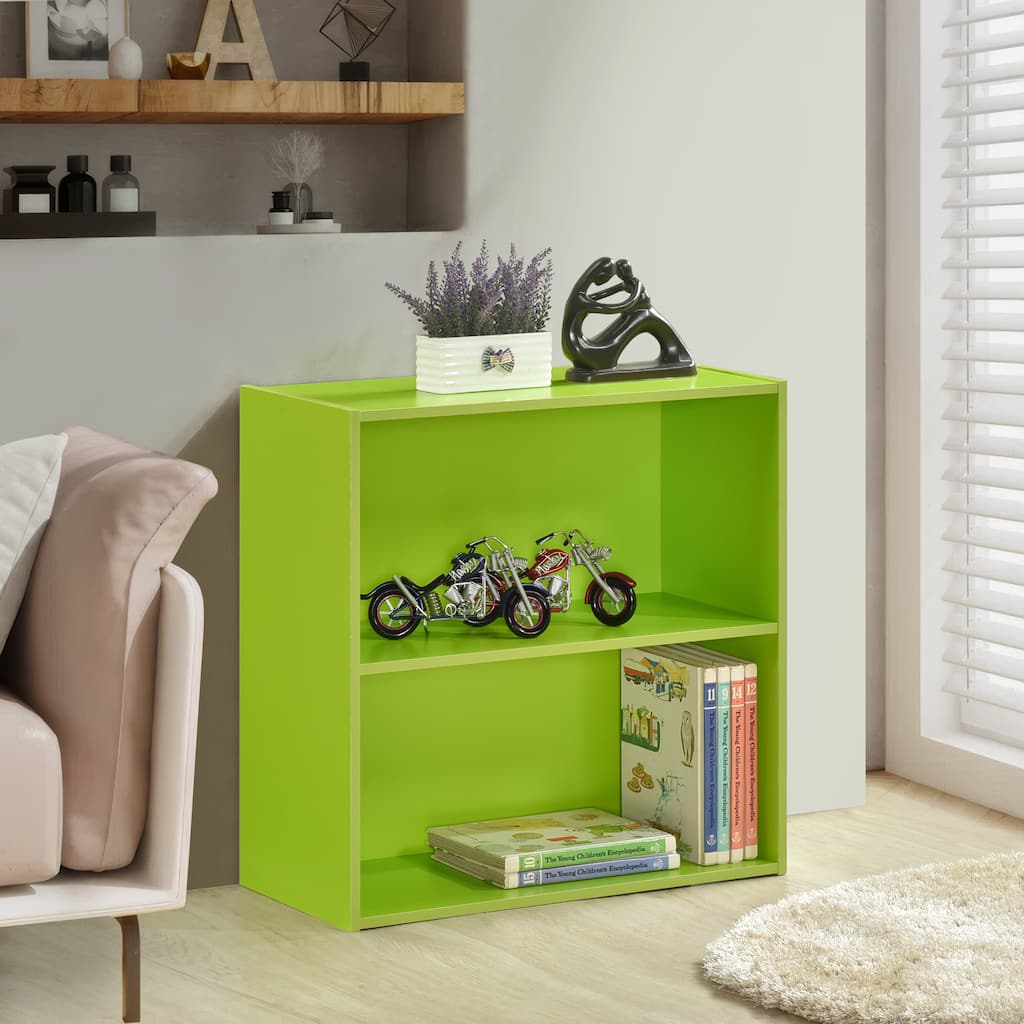 George Contemporary 2-Tier Laminated Wood Bookcase