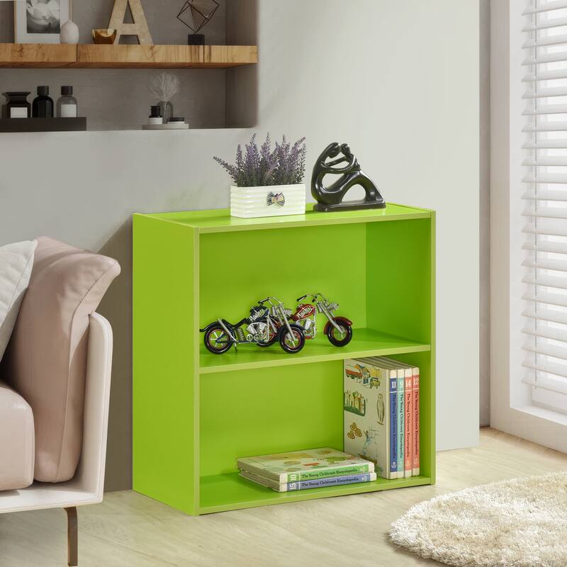 George Contemporary 2-Tier Laminated Wood Bookcase - Green