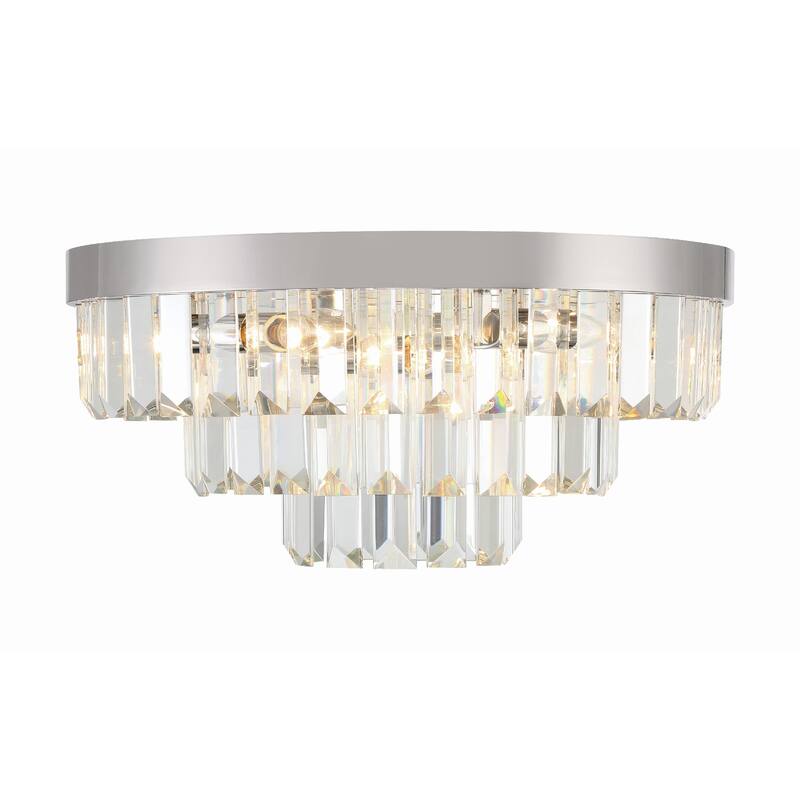 Hayes 8 Light Polished Nickel Ceiling Mount - 18"W x 8"H x 18"D
